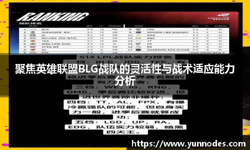 聚焦英雄联盟BLG战队的灵活性与战术适应能力分析